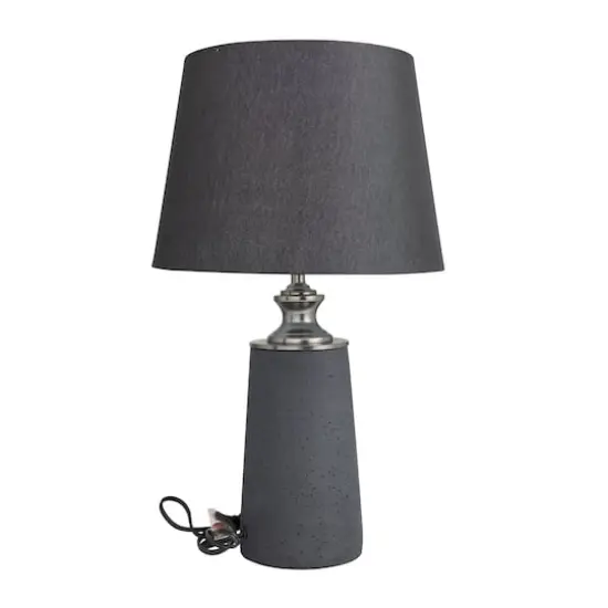 Black Cement Modern Table Lamp, 24" x 14" x 14" {3}