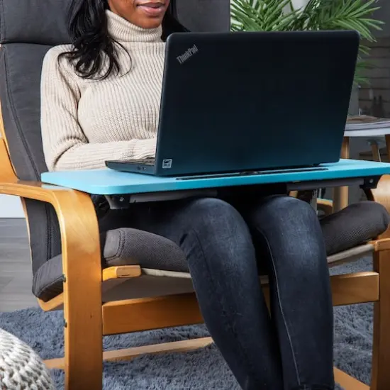 Mind Reader Freestanding Portable Foldable Lap Desk with Fold-Up Legs Blue {4}