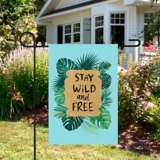 Stay Wild and Free Tropical Outdoor Garden Flag {3}