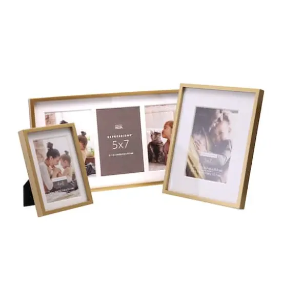 Expressions&trade; 3 Opening 5" x 7" Gold Sydney Collage Frame by Studio D&eacute;cor&reg; {5}