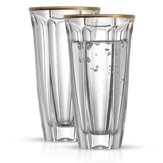 JoyJolt&reg; 8.7oz. Gold Rimmed Windsor Crystal Highball Glasses, 2ct. {1}