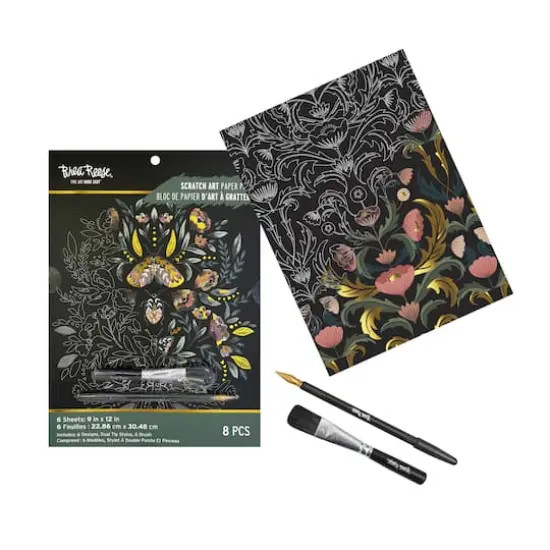 Brea Reese&trade; 9" x 12" Fall Florals Scratch Art Paper Pad {4}
