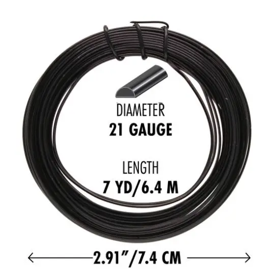 The Beadsmith® Wire Elements™ 21 Gauge Tarnish Resistant Half Round Soft Temper Wire, 7yd. Black {6}