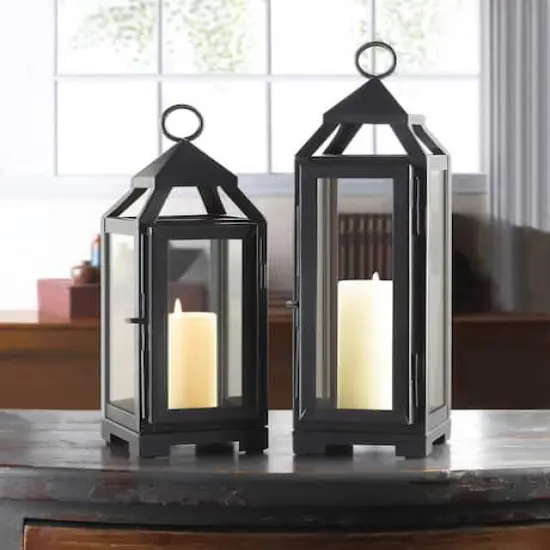 10.75" Black Small Slate Lantern {3}