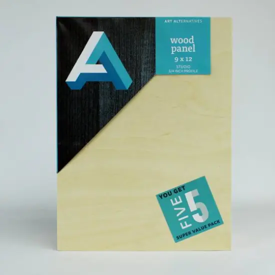 Art Alternatives 5 Pack 9" x 12" Value Pack Classic Studio Wood Panel {1}