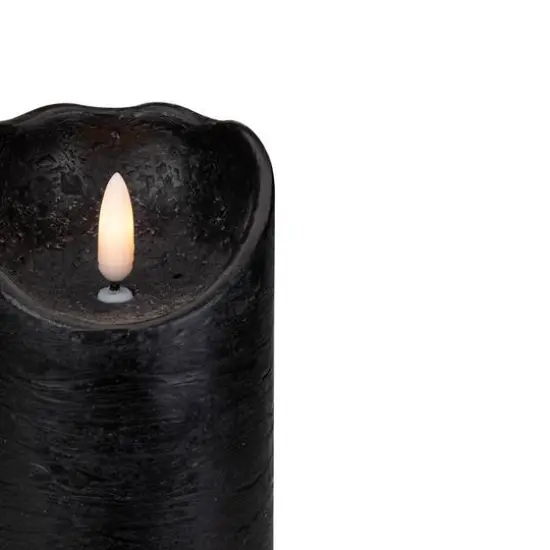 4" LED Black Flameless Halloween D&eacute;cor Candle {5}
