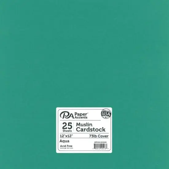PA Paper&trade; Accents 12" x 12" Muslin 73lb. Cardstock, 25 Sheets Aqua {1}