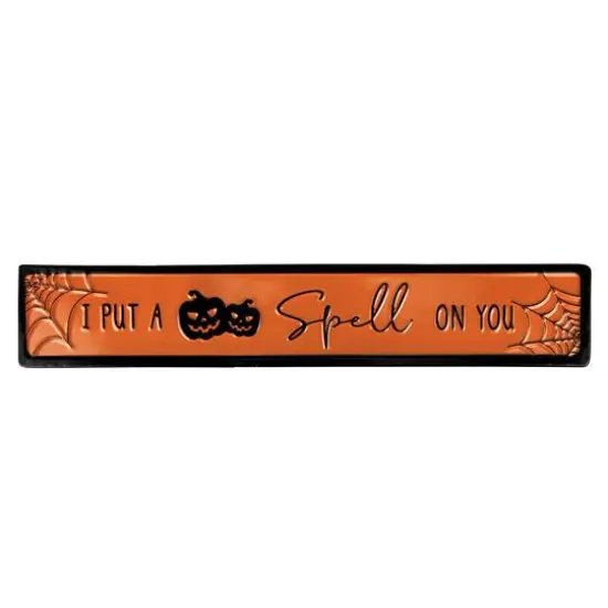 20" Orange & Black "I Put a Spell on You" Halloween Wall Sign {1}