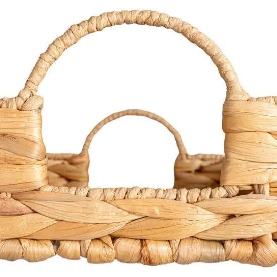 Hello Honey&reg; 15.75" Natural Water Hyacinth Handwoven Tray with Handles {4}