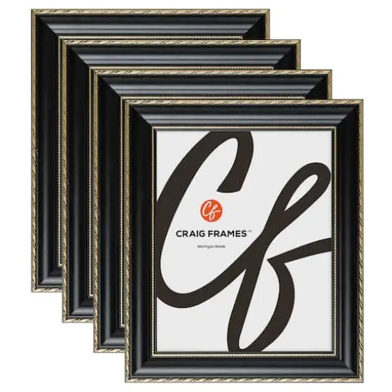 4 Pack Craig Frames Victoria Black & Gold Picture Frame {1}
