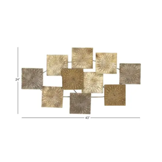 Gold Contemporary Abstract Metal Wall D&eacute;cor, 43" x 24" {4}