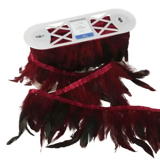6" Natural Feather Trim by Celebrate It&reg; Red {3}