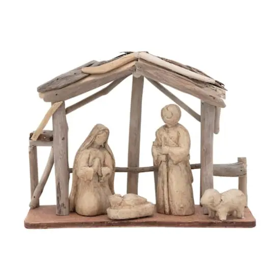 Hello Honey&reg; 10" Recycled Handmade Driftwood Nativity Christmas D&eacute;cor {1}
