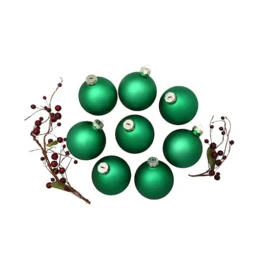 Whitehurst 8ct. 3.25" Matte Glass Ball Ornaments Green Matte {4}
