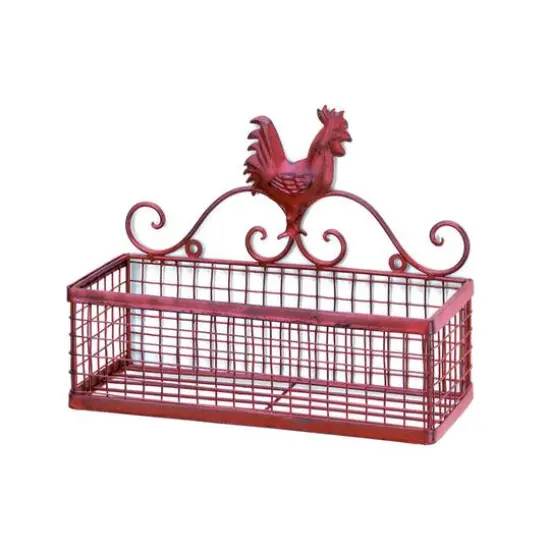 10" Red Rooster Single Wall Rack {1}