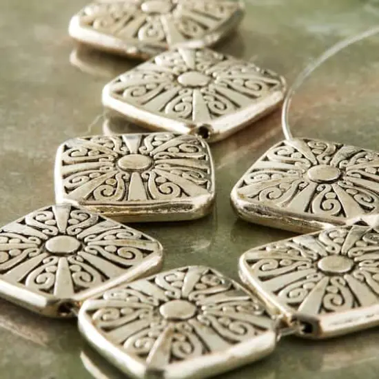 Sterling Silver-Plated Diamond Beads by Bead Landing&trade; {3}