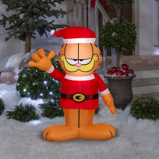 3.5ft. Airblown&reg; Inflatable Christmas Garfield in Santa Suit {5}