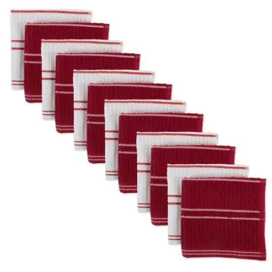 DII&reg; Ribbed Terry Dishcloth, 12ct. Red {1}