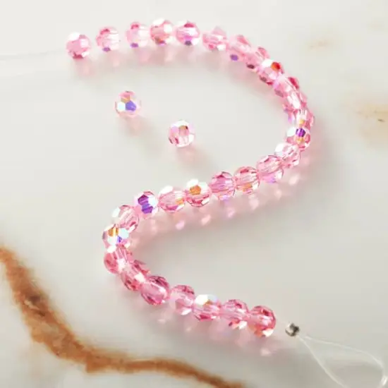 Preciosa Glass Crystal Round Beads, 4mm by Bead Landing&trade; Rose AB {3}