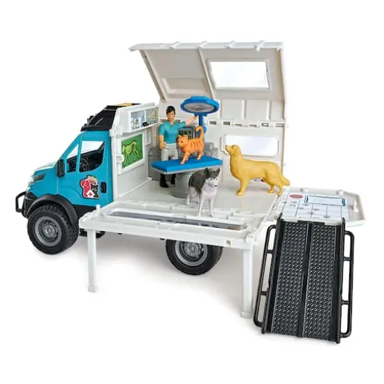 Dickie Toys Light & Sound Iveco Animal Rescue Playset {5}