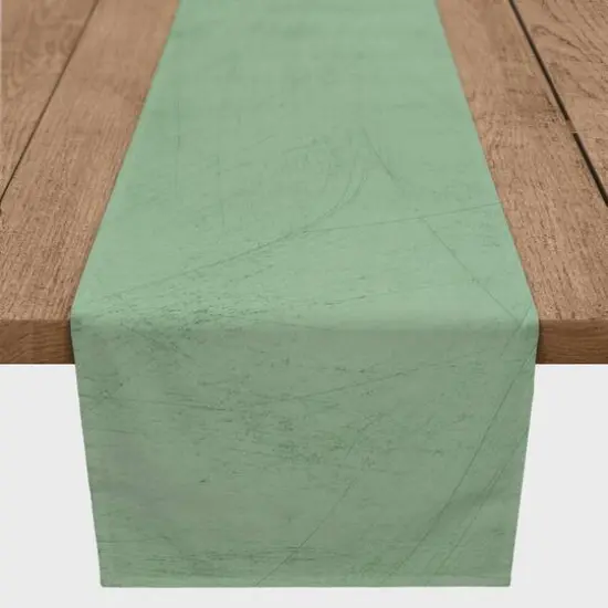 Distressed Green Outdoor Table Runner {3}