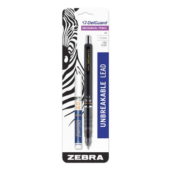 Zebra DelGuard Black 0.5mm Mechanical Pencil & 12 Leads {1}
