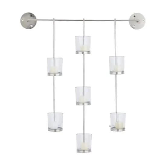 CosmoLiving by Cosmopolitan 27" Silver Contemporary Wall Sconce {1}