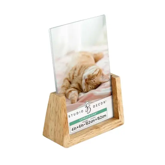 Expressions&trade; Clear Plastic Frame with Wood Base by Studio D&eacute;cor&reg; {7}