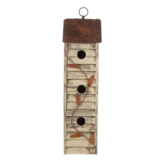Glitzhome&reg; Tall 3-Tier Distressed Wood Bird House {7}