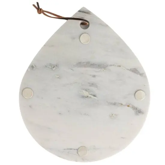 Hello Honey&reg; 14" White M&eacute;lange Marble Board with Handle {9}