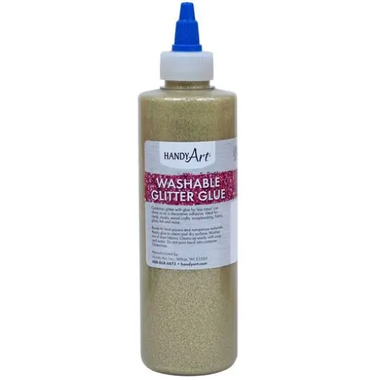 Handy Art&reg; 8oz. Washable Glitter Glue, 6ct. Gold {4}