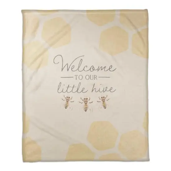 Welcome To Our Hive Fleece Throw {1}