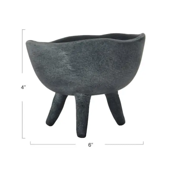 Hello Honey&reg; 5.5" Matte Black Footed Terra Cotta Planter {5}