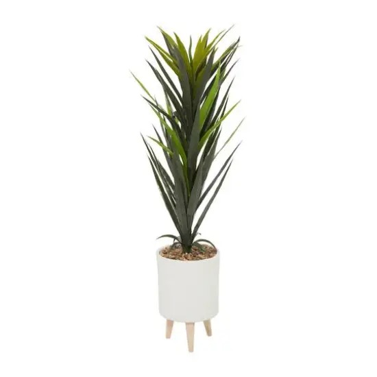 4ft. Modern Style Aloe Vera Artificial Foliage in White Pot {3}