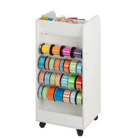 Honey Can Do 3-Drawer White Rolling Craft Cart with Drawers & Compartments {7}