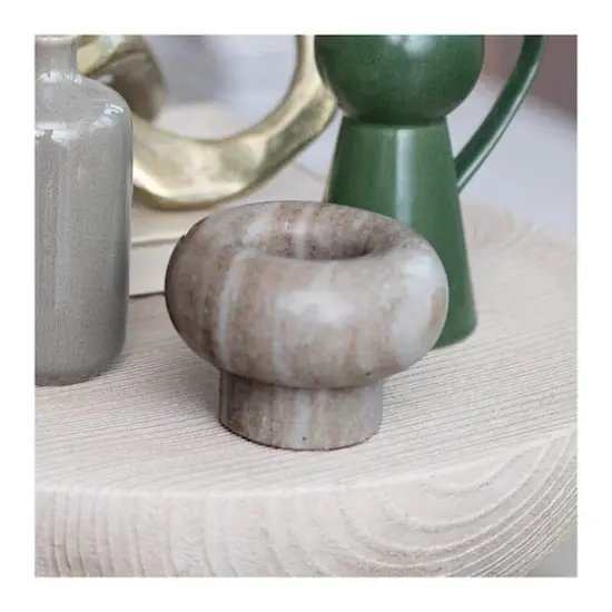 Hello Honey&reg; 3" Beige Marble Tealight Holder {3}