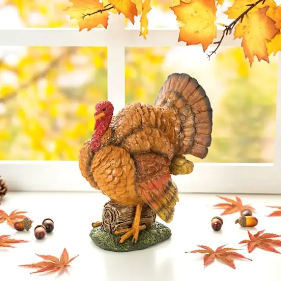 Glitzhome&reg; 9.5" Thanksgiving Resin Turkey Table D&eacute;cor {4}