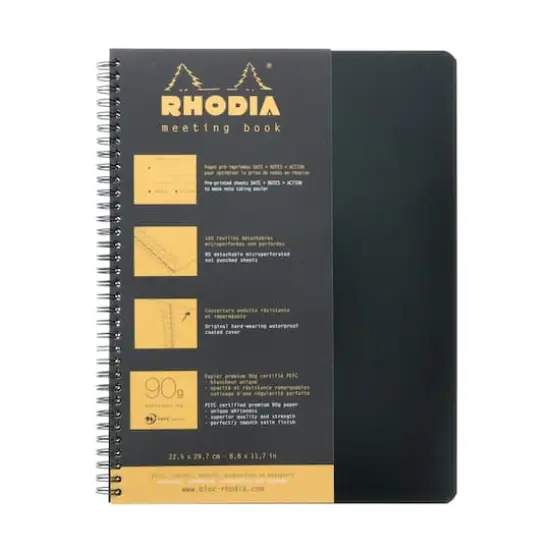 Rhodia&reg; Black Meeting Book, 9" x 11.75" {1}