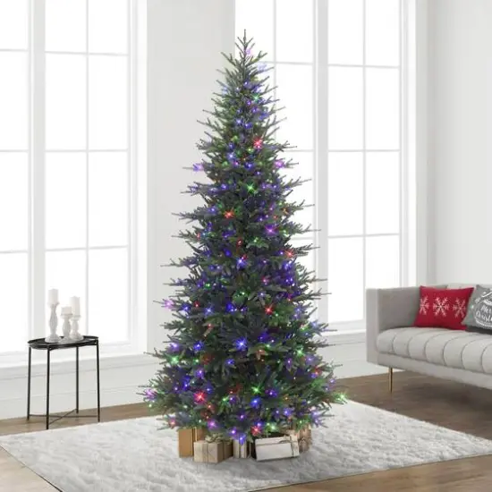 7.5ft. Pre-Lit Calgary Slim Fir Artificial Christmas Tree, Dual-Color LED Lights {4}