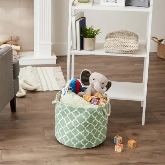 DII&reg; Medium Round Polyester Lattice Bin Bright Green {4}