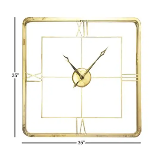 Gold Glam Metal Wall Clock, 36" x 36" {7}