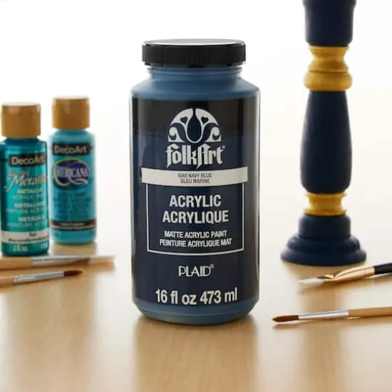 FolkArt&reg; 16oz. Matte Acrylic Paint 6368 Navy Blue {3}