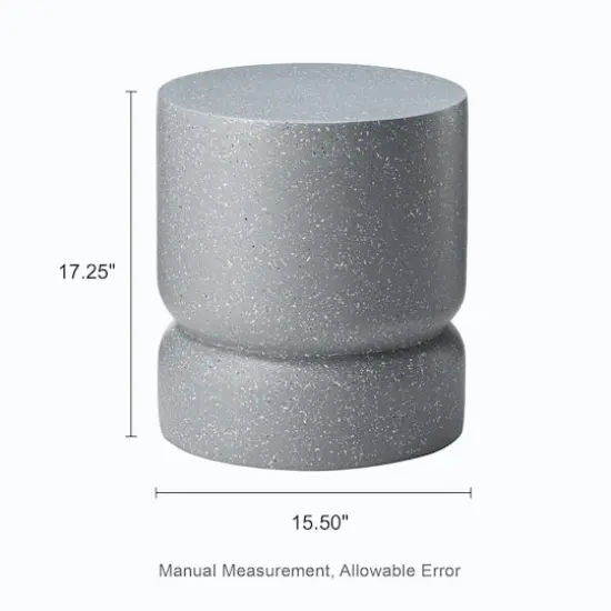 Glitzhome&reg; 17" Multifunctional Faux Terrazzo Stool Gray {10}