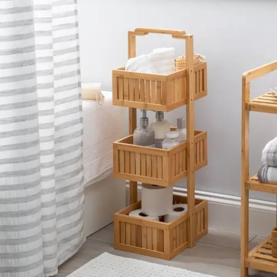 Organize It All Lohas Bamboo Deluxe 3-Tier Bathroom Caddy {3}