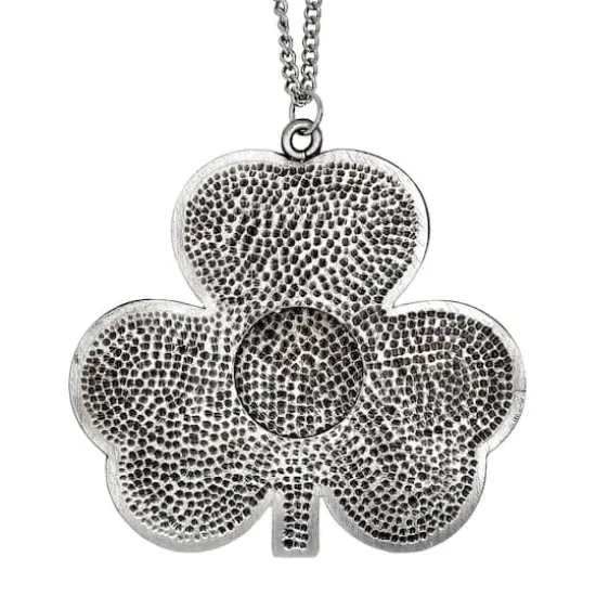 Shamrock Irish Penny House Blessing With Emerald Green Glass Stones {5}