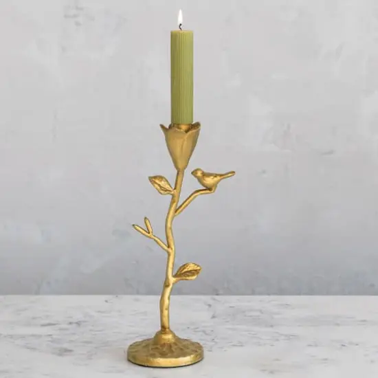 Hello Honey&reg; Gold 10.5" Single Taper Metal Candelabra {3}