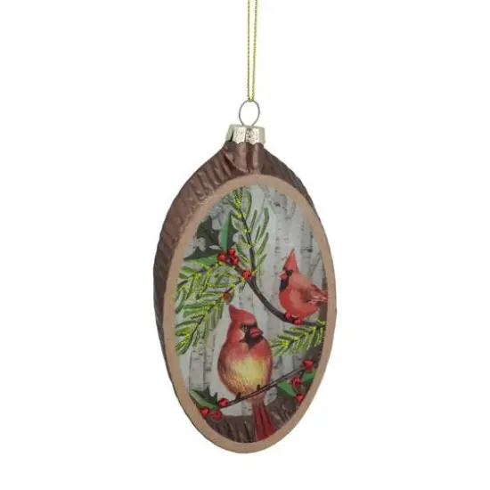 Glass Cardinal Plate Ornament {9}