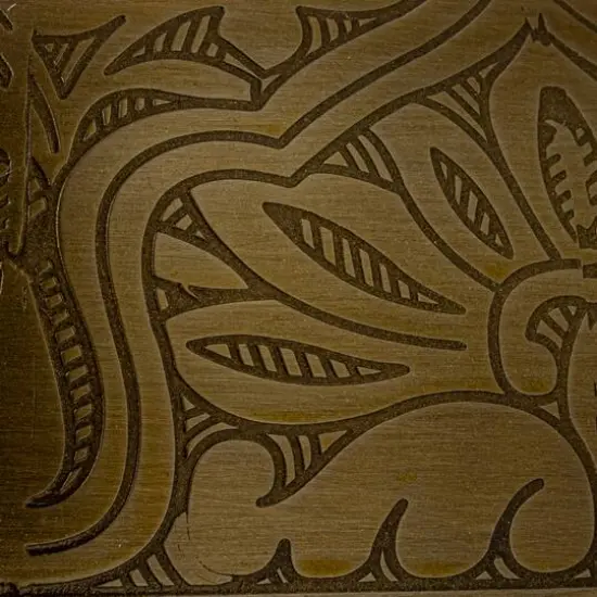 Hello Honey&reg; 20" Antique Brass Finish Round Etched Metal Table Lamp with Cotton Shade {7}