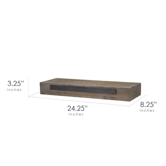 Small Gray Rustic Wood Floating Wall Shelf {8}