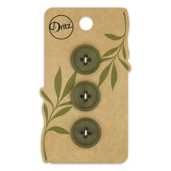 Dritz&reg; 18mm Recycled Paper Round Button, 9ct. Dark olive {1}